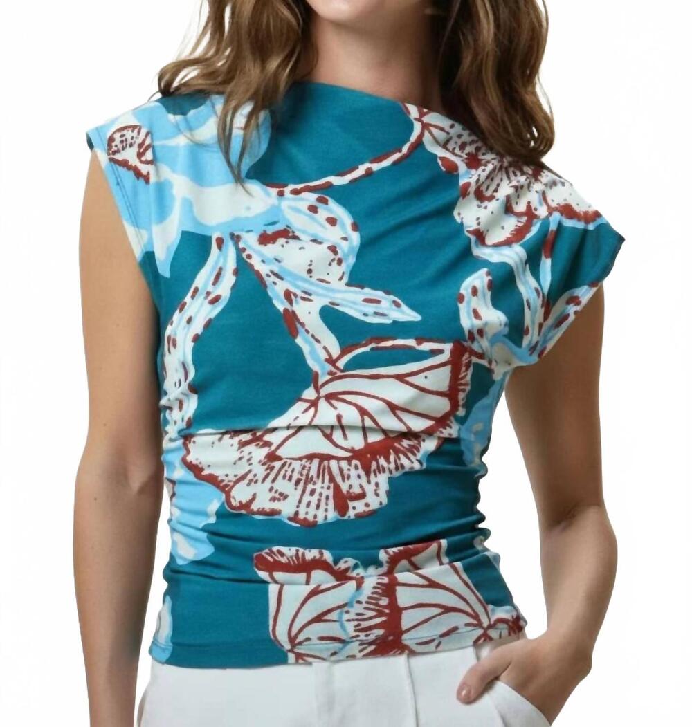 NEW CLEOBELLA ellie cap sleeves top in blue